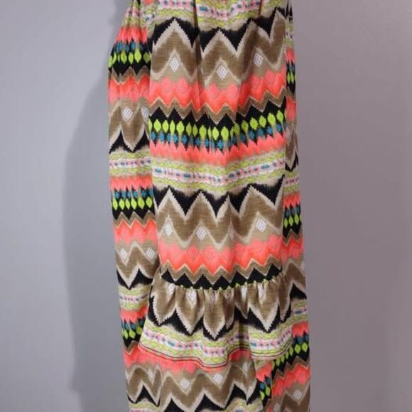 Medium The Hanger Chevron Stripe Bright Color Dress Tunic 3/4 sleeve C4294 - Picture 3 of 4
